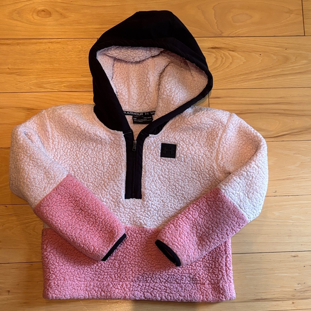 Under Armour Kids Size M Pink and Black Sherpa Jacket